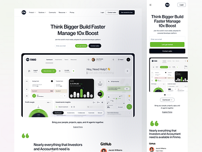 Finmo Saas Software Website Responsive Design mobile design responsive saas saas website software software design webdesign website