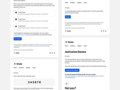 Stratis UI - HTML Emails cards clean design details email figma html interface marketing minimal product simple system template ui ui design ui kit ux ux design web