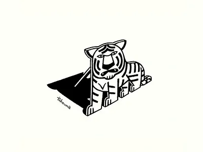 Geometric Minimal Tiger Illustration abstract animal animal illustration contemporary style creative animal creative shadow geometric illustration graphic tiger illustration design line art minimal artwork modern artwork strong symbol tiger drawing unique drawing vector style wild cat
