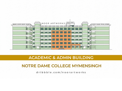 Digital Art Illustration of Notre Dame College Mymensingh (NDCM) 3d animation banner branding design digital art graphic design illustration logo marketing motion graphics ndcm poster social media ui
