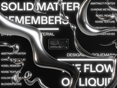 Study - Liquid Metal 3d art 3d poster black and white blender brutalist c4d chrome chrometype liquid metal poster design
