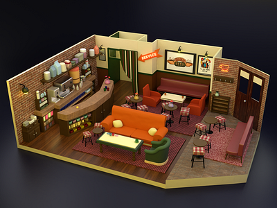 Central Perk café 3d 3ddesign design graphic design logo