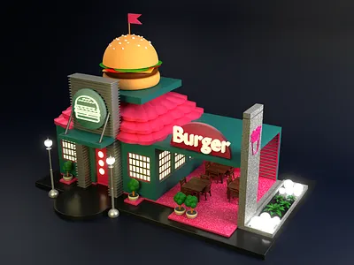 Burgers are life 3d branding graphic design logo