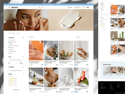 Skincare E-Commerce Catalog UI: Filter & Sort UX catalog catalog page catalogdesign cosmetics directtoconsumer e commerce ecommercedesign filter filterdesign minimaldesign minimalism online store product page shopifydesign skincareu sorting store uidesign userinterface uxdesign