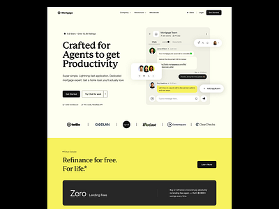 Mortgage - CRM Landing Page Design agency landing page landing page design loan website mortgage mortgage website product design sales crm sales dashboard sales lead social chat startup website startups top agency ui ui ux user experience ux web design website