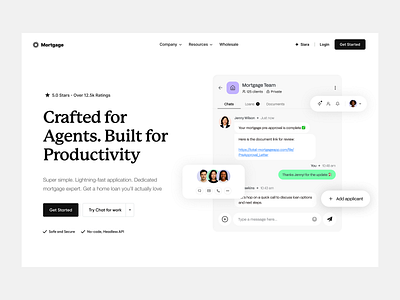 Mortgage - CRM Landing Page Design agency landing page landing page design loan website mortgage mortgage website product design sales crm sales dashboard sales lead social chat startup website startups top agency ui ui ux user experience ux web design website