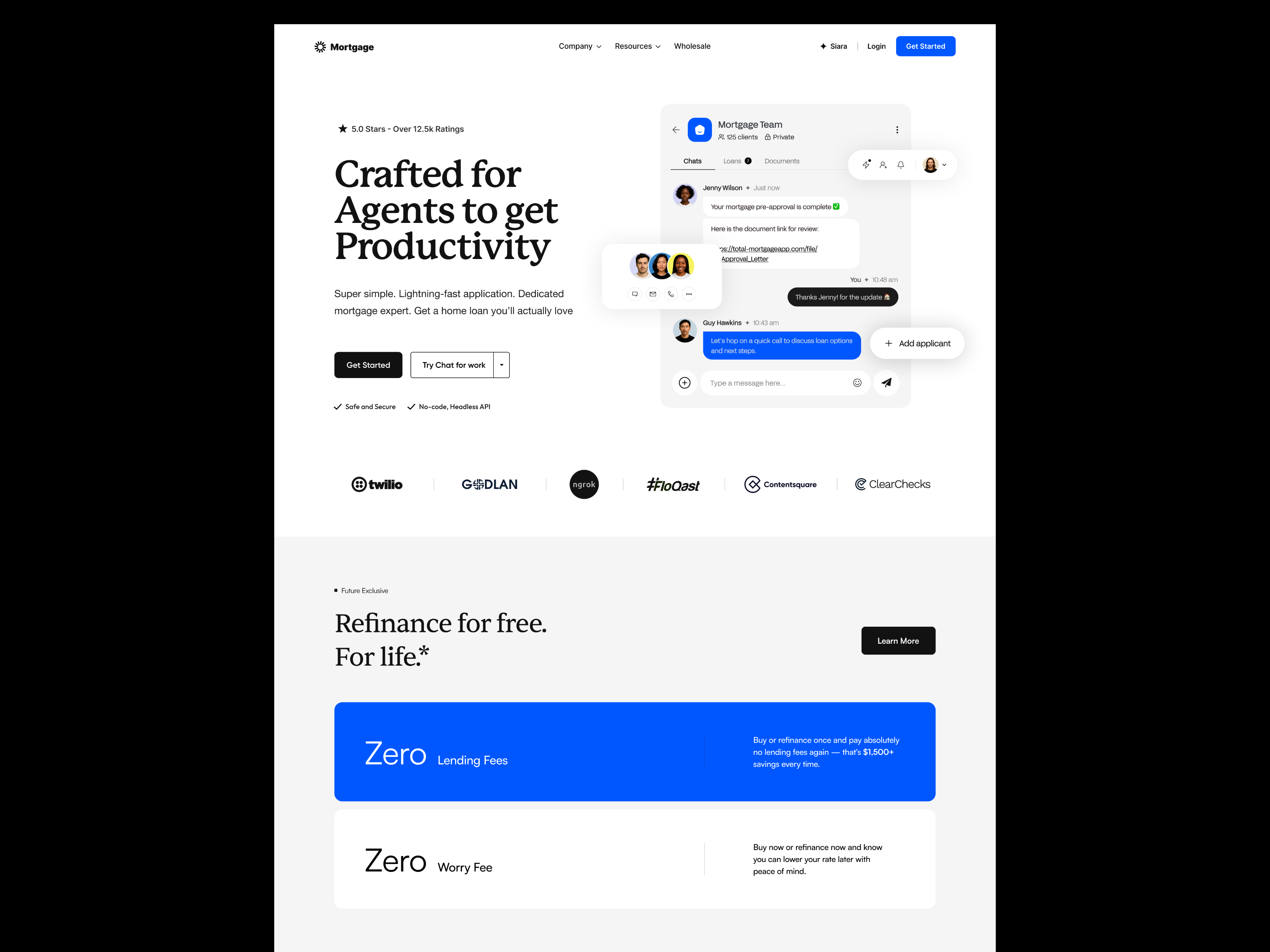 Mortgage - CRM Landing Page Design agency landing page landing page design loan website mortgage mortgage website product design sales crm sales dashboard sales lead social chat startup website startups top agency ui ui ux user experience ux web design website