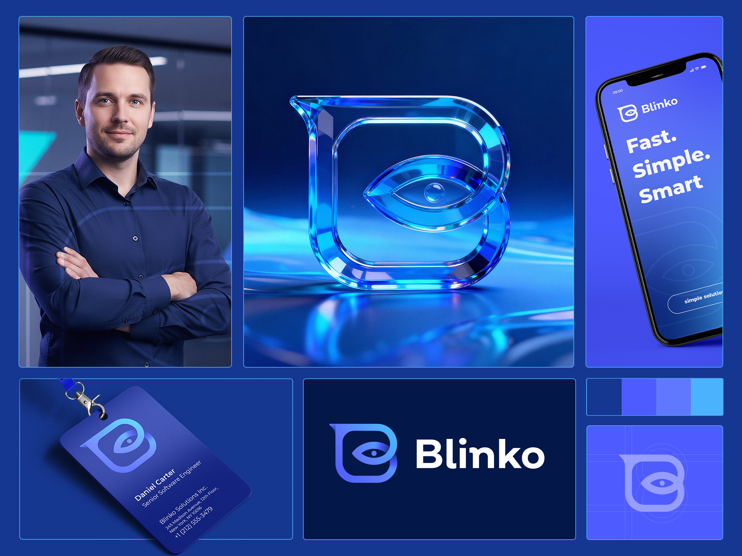 Blinko Solutions Logo and branding app logo brand logo brand style branding digital logo logo logo design minimal logo minimalist logo modern logo software logo