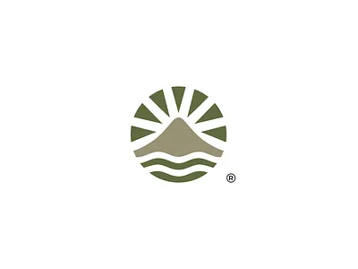 Logo combination ( sun + mountain + water ) design graphic design icon initials logo logo monogram logo