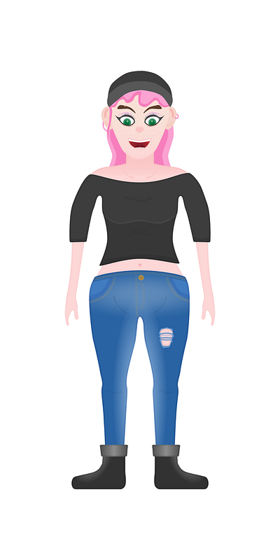 Elsie Moor 2d character human stylized vector woman