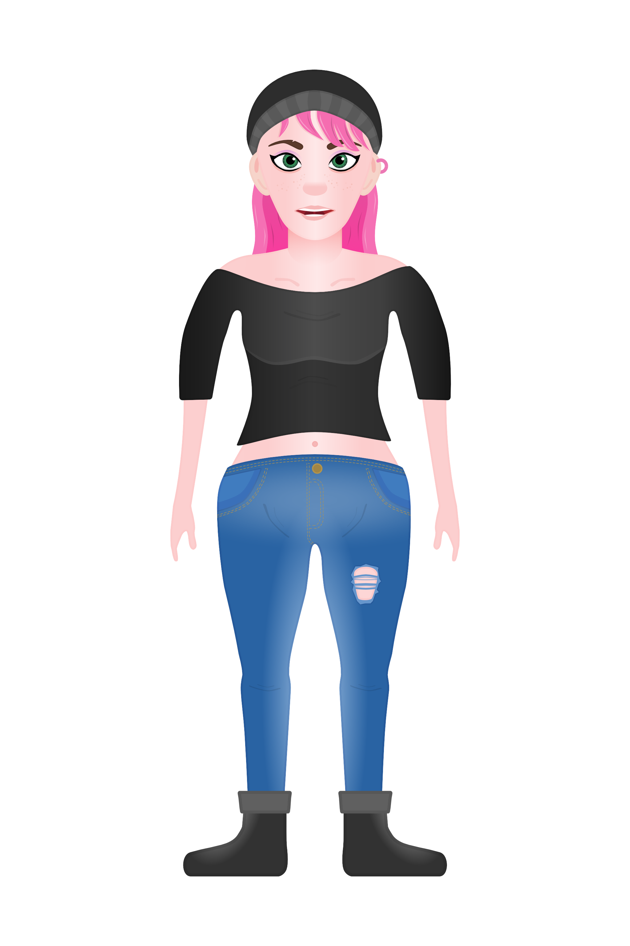 Elsie Moor 2d character human stylized vector woman