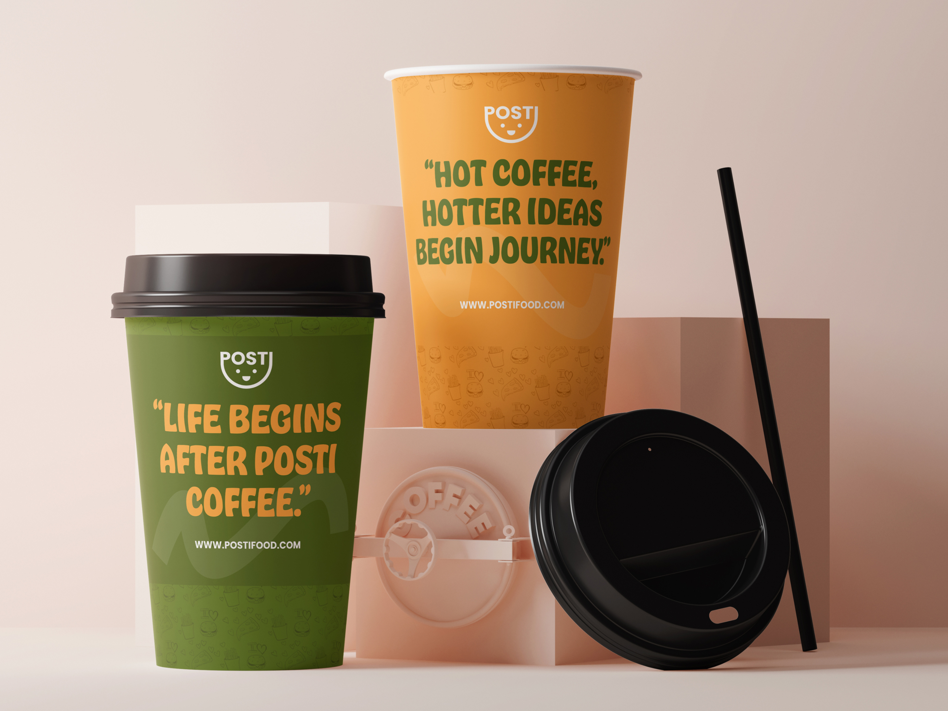 Posti- Logo / Branding / Packaging Design bottle brand identity branding coffee mug mockups graphic design label labeldesign logo mockups packagedesign packaging packaging mockup