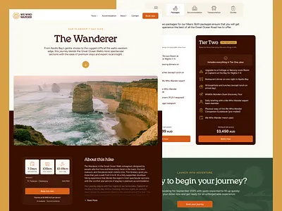 We Who Wander Website adventure australia hiking tourism travel website ui wander web design