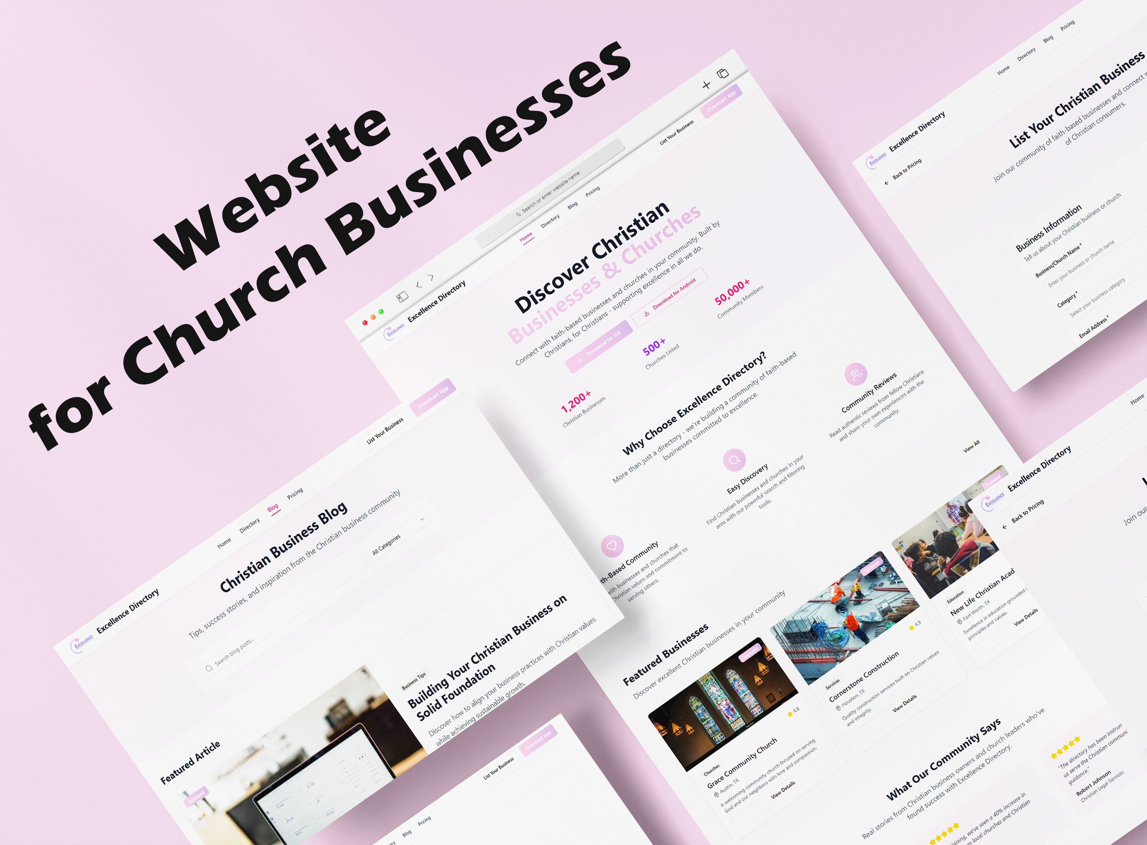 Website for Church Businesses 3d branding charity church design design figma html modern design ui ui ux web design website concept wordpress
