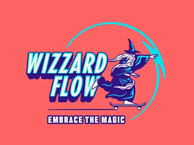 Wizzard Flow Branding branding design drawing graphic design illustration logo skateboarding typography vector wizzard
