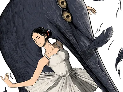 Black Swan Poster Illustration book cover book illustration graphic design illustration movie poster poster