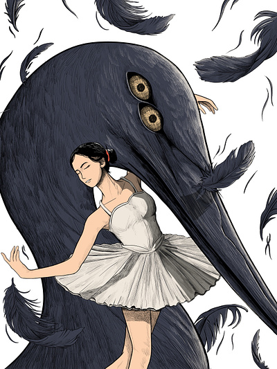 Black Swan Poster Illustration book cover book illustration graphic design illustration movie poster poster