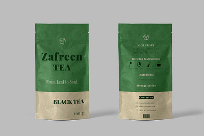 ZAFREEN TEA branding graphic design logo