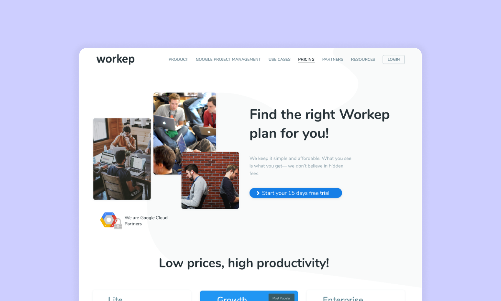Workep Landing Page design ui ux web