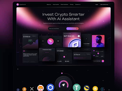 Quantra.ai - AI Crypto Investment Landing Page Animation ai animation animation website artificial intelligence bitcoin clean design crypto crypto investment crypto website ethereum landing page landing page animation motion motion graphics ui uiux uiuxdesign web design website website animation