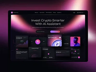 Quantra.ai - AI Crypto Investment Landing Page Animation ai animation animation website artificial intelligence bitcoin clean design crypto crypto investment crypto website ethereum landing page landing page animation motion motion graphics ui uiux uiuxdesign web design website website animation
