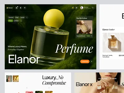 Elanor - Perfume Online Store agency amazon beauty branding care design ecommerce elementor landing online page perfume shop shopify skin store ui webflow website wordpress
