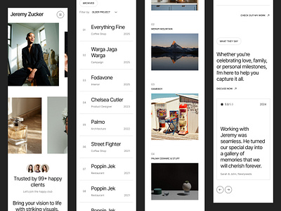 Photographer Portfolio Website agency branding design designer landing page mobile photographer photography portfolio portofolio responsive studio ui ui ux uidesign ux website