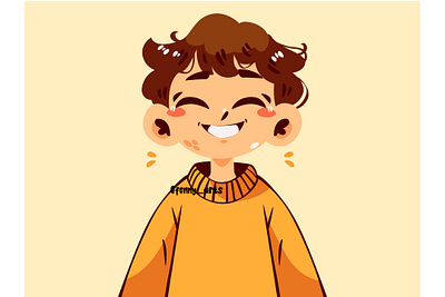 Cartoon Boy with Big Smile background beauty bright celebration cool culture day event fun gesture happy illustration joy lifestyle portrait relax smile smiling stylish trendy