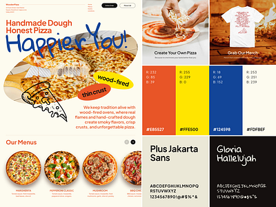Branding design exploration for a pizza restaurant branding card clean design food illustration landing page layout logo pizza typography ui ux website whitespace
