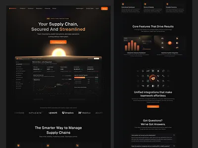 Eclaira - Supply Chain Landingpage analytics dashboard business intelligence dark mode ui dashboard dashboard design data visualization emura inventory inventory management judha logistics dashboard management dashboard productivity tools saas saas design supply supply chain ui design