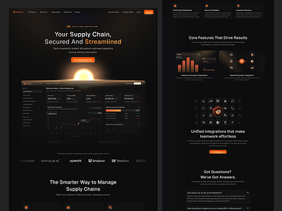 Eclaira - Supply Chain Landingpage analytics dashboard business intelligence dark mode ui dashboard dashboard design data visualization emura inventory inventory management judha logistics dashboard management dashboard productivity tools saas saas design supply supply chain ui design