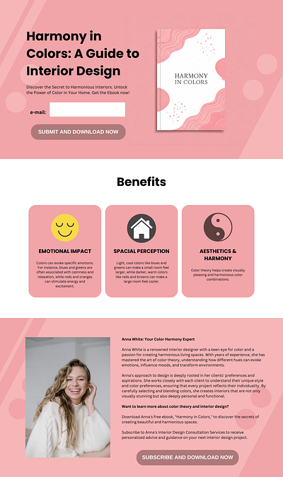 INTERIOR DESIGN LEAD GENERATION LANDING PAGE SAMPLE canva funnel funnel design graphic design landing page