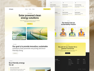 Solar Energy Website Design - Clean Power UI/UX b2b branding clean tech clean ui crm design eco friendly renewable responsive design saas solar solar energy solar system solarpower sustainable future ui web web app web design website design