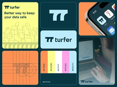 turfer - Logo Design Concept creative data flow geometric information letter logo letter t logo design modern saas send server tech technology transfer web3