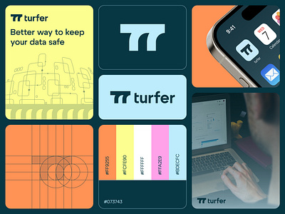 turfer - Logo Design Concept creative data flow geometric information letter logo letter t logo design modern saas send server tech technology transfer web3