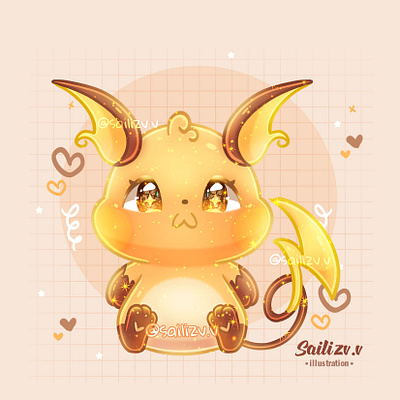 Pokemon Fanart Raichu by sailizv adorable adorable lovely artwork concept creative cute art design digitalart illustration
