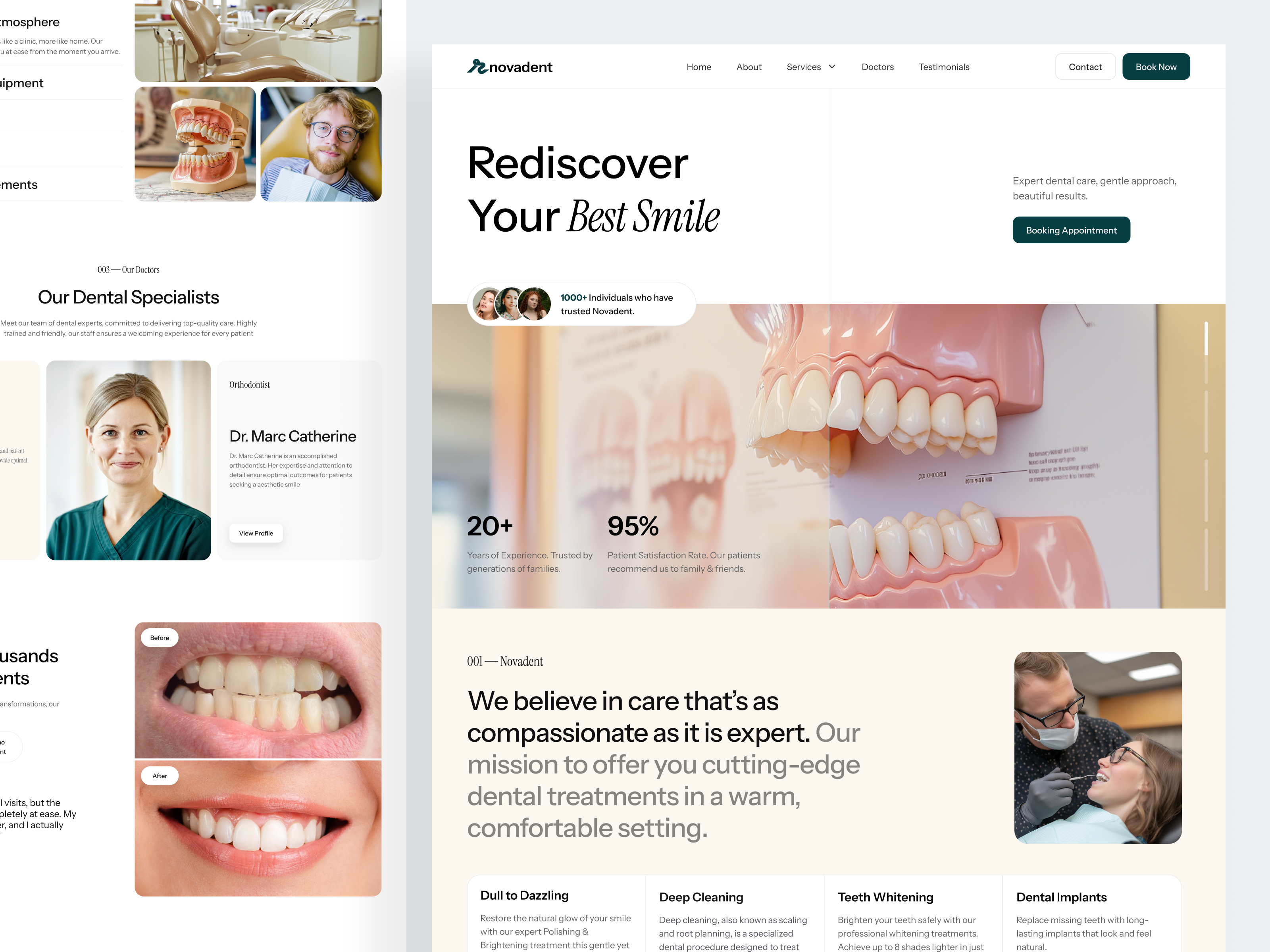 Novadent - Dental Care Clinic Landing Page clinic clinic website dental appointmenr dental care dental clinic dental implants dental services dental treatment dentist dentistry doctor booking health treatment healthcare healthtech hospital landing page medical website orthodontist teeth whitening treatment