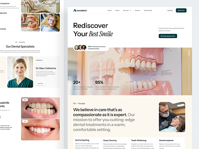 Novadent - Dental Care Clinic Landing Page clinic clinic website dental appointmenr dental care dental clinic dental implants dental services dental treatment dentist dentistry doctor booking health treatment healthcare healthtech hospital landing page medical website orthodontist teeth whitening treatment