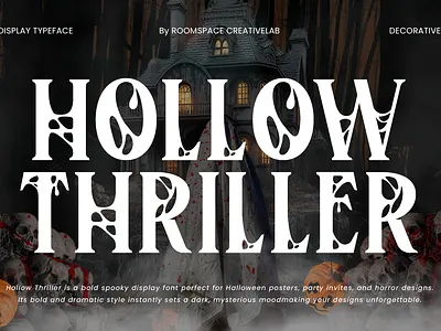 Hollow Thriller – Spooky Halloween Display Font branding creepy design display graphic design halloween horor luxury magazine mystery posters spooky thriller typography