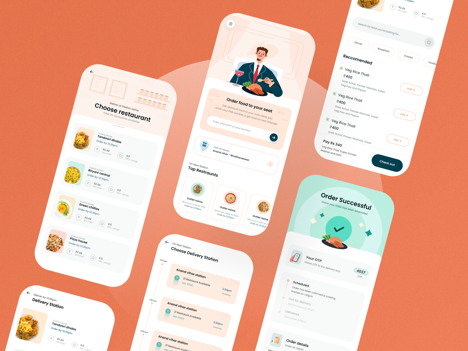 eCatering Food Delivery on Train app design appinterferance design food app food delivery food delivery app food tech illustration minimal restaurant ui uidesign uiux user interface design ux website