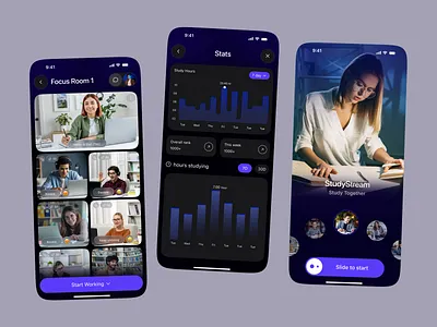 Study Mobile App UI/UX Design app design application design e learning education learning learning platform mobile app online course online education online learning online study product design school mobile app study app design ui ui ux design university university mobile app ux