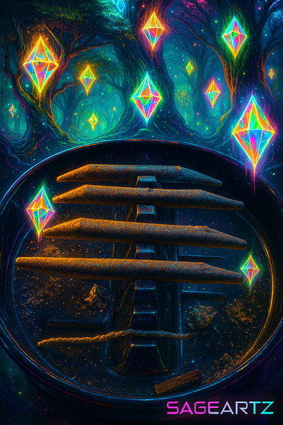 Mystical Neon Forest with Incense 420 nfts sageartz