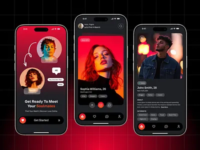 Meet & Match – Mobile Dating Concept app branding concept design dating graphic design ui ux