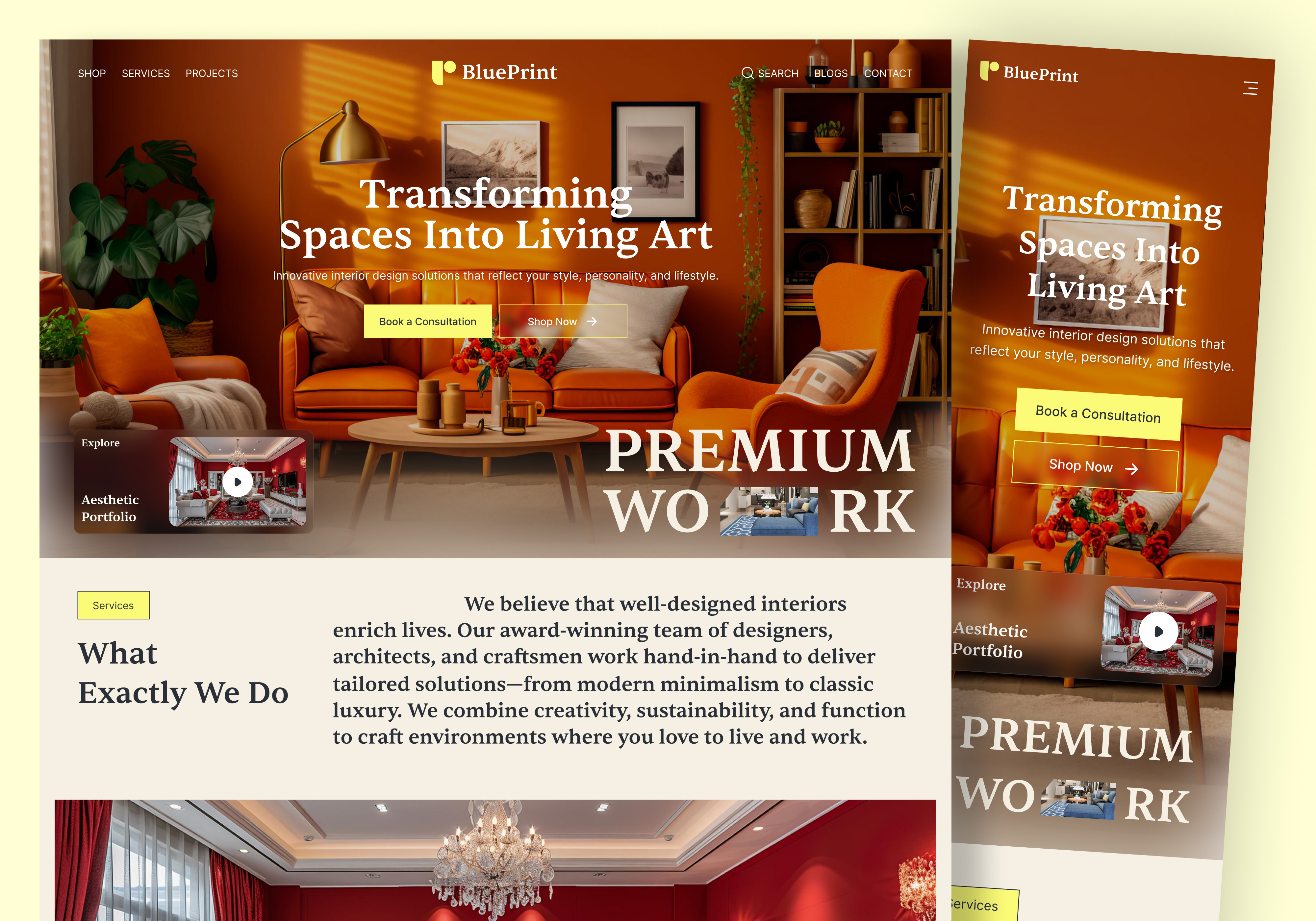Minimalist Interior Design Landing Page clean company profile interior interior architecture interior design landing page minimalist modern personal website radiyal ui ux uxury web design web designer website website design website designer website layout