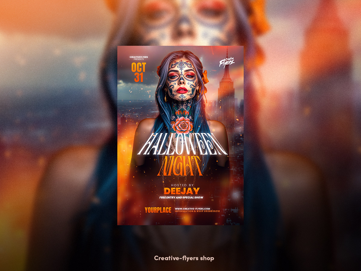 Day of the Dead Vibes - Poster catrina creative creative flyer flyer flyer templates graphic design halloween halloween graphics october photoshop poster tattoo