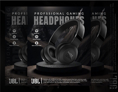 Headphones Poster Design advertising design creative poster graphic design photoshop poster poster design