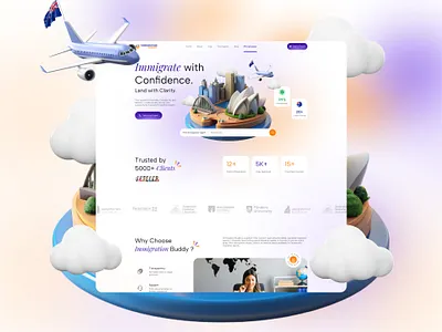 Immigration Consultancy Website | UI Design adobe illustrator adobe photoshop australia figma immigration immigration website ui uiux web design website