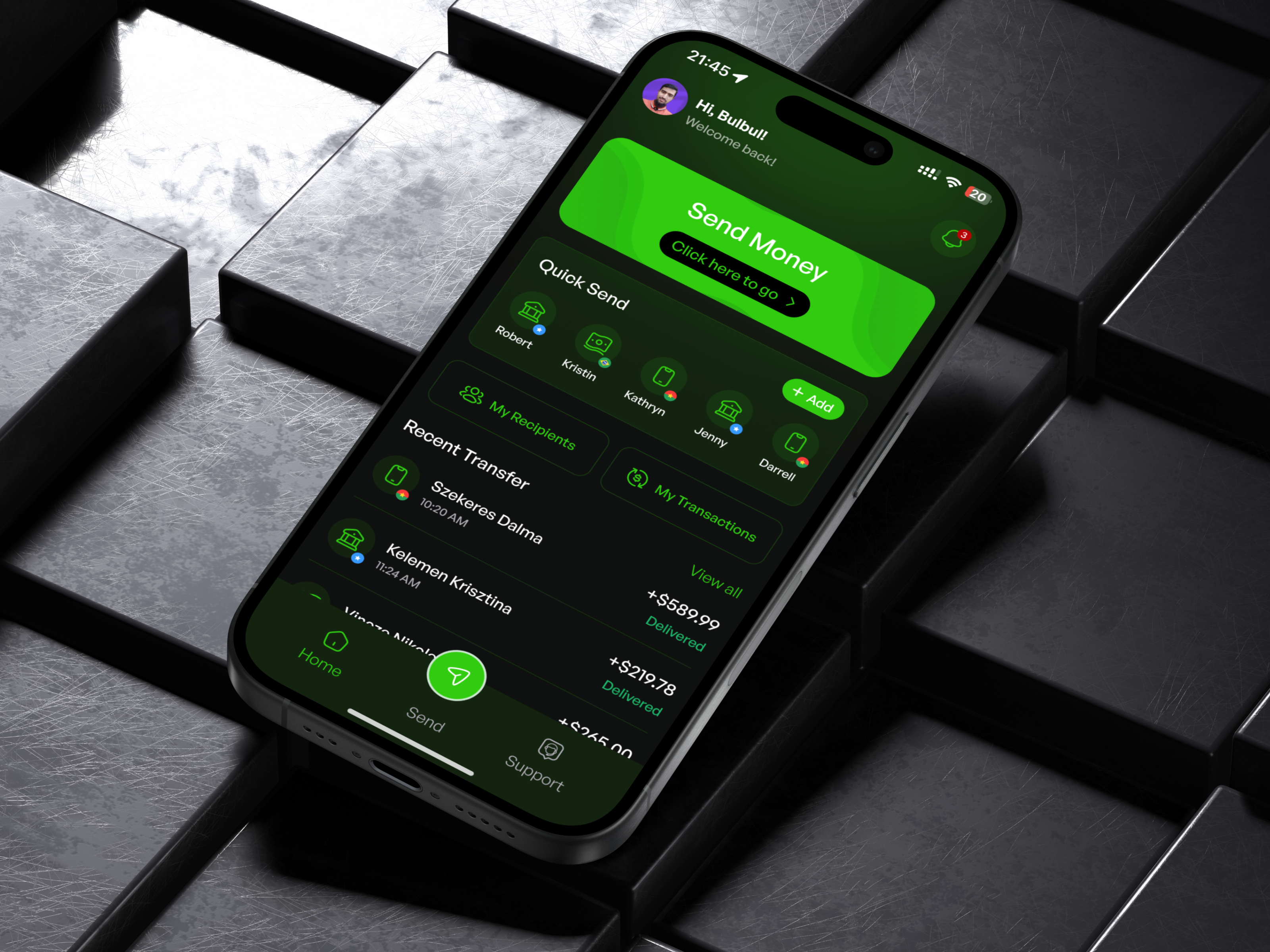 CashPay - Remittance Send Money App app app design clean design fintech mobile mobile app mobile app design modern app design money management money transfer payment app product receive money remittance app send money startup ui design uiux design user interface