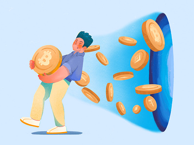 Diving Into the Crypto Portal art bitcoin block chain branding coins concept art crypto crypto portal design digital art digital assets fintech design flat design graphic design illustration token tokenomics vector web3art
