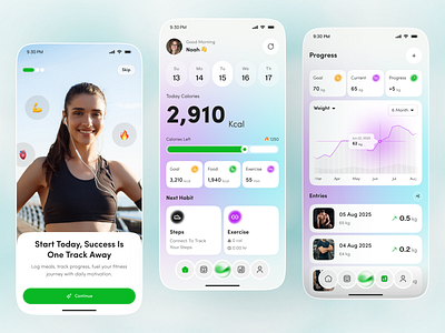 AI Calories Tracker App UI Design ai calories tracker ai fitness app design calorie tracker app fitness app health app health dashboard lifestyle app mobile mobile app nutrition nutrition tracker tracker app workout tracker